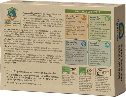 If You Care Sandwich Bags - Eco-Friendly Natural Design | 48 Count Pack