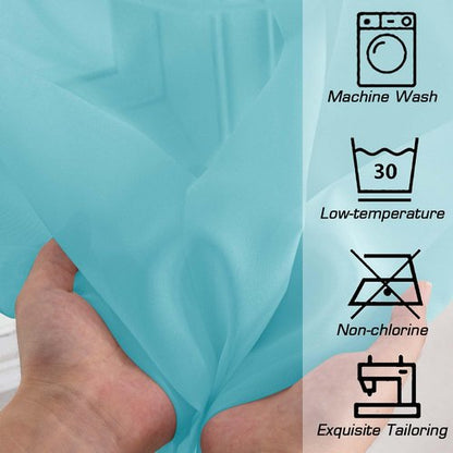 OWENIE Sheer Aqua Curtains for Bedroom Living Room 63 Inch Length 2 Panels Set, Modern Soft Solid Light Filtering Sheer Curtains for Dining Room, Rod Pocket Window Treatments, Aqua, 42" Wx63 L