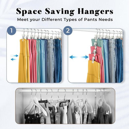 HOUSE DAY Legging & Yoga Pants Hangers - Space-Saving Clips for Closet Organization | 20 Pack in Ivory
