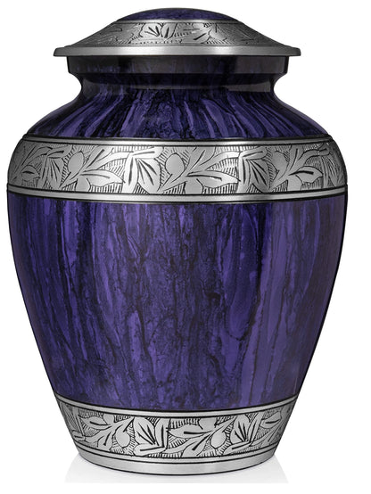 Purple Urns for Human Ashes Adult Large Standard Size Funeral Memorial Earns, Handcrafted Cremation Urns, Up to 200 lbs Adult Male Female Ashes, Burial Containers for Dad Women Men