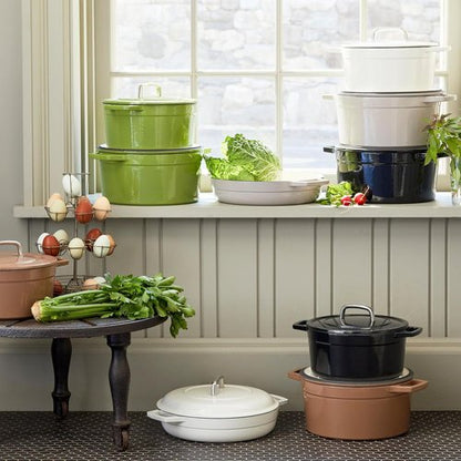 Martha by Martha Stewart 7 QT Enameled Cast Iron Dutch Oven with Lid - Elegant Crescent Moon Color