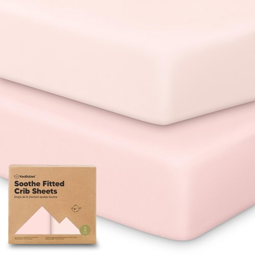 KeaBabies 2-Pack Organic Crib Sheets for Boys, Girls - 52x28 Fitted Crib Mattress Sheet Neutral, Breathable Jersey Cotton Cover for Baby Bed, Toddler Mattress, Soft & Cute Prints (Mist Rose)