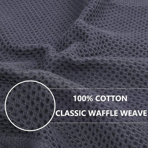 Homaxy 100% Cotton Waffle Weave Dish Towels - Ultra Soft & Absorbent, 13 x 28 Inches, 12-Pack, Mixed Colors