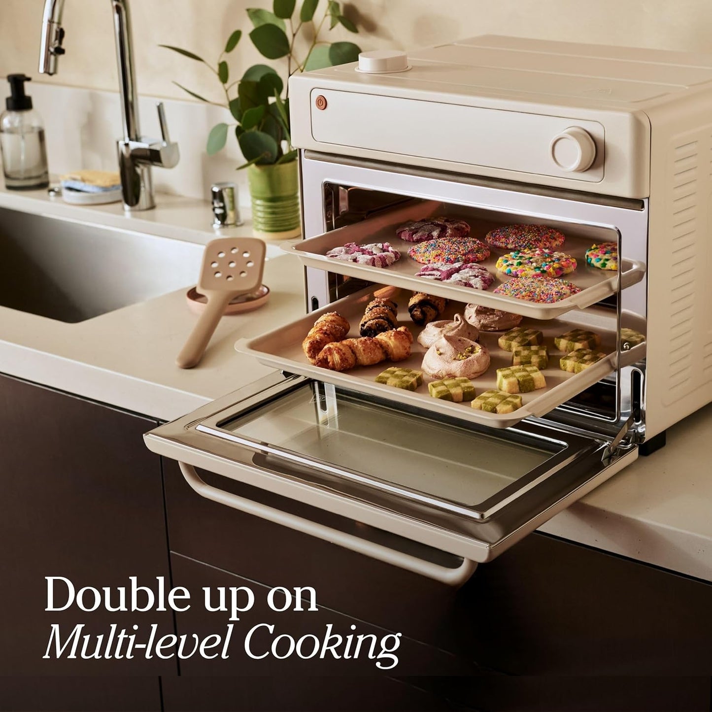 Our Place Wonder Oven - 6-in-1 Air Fryer & Toaster Oven with Steam Infusion | Non-Toxic Bakeware Set in Blue Salt