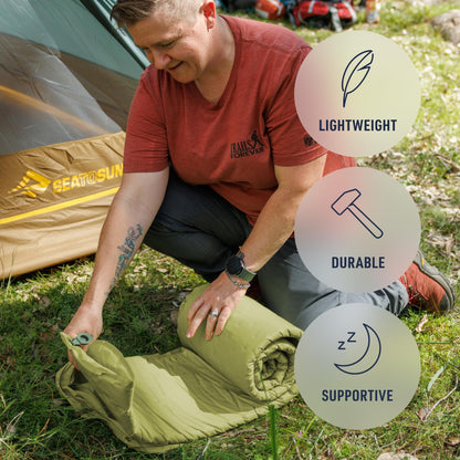 Sea to Summit Camp Self-Inflating Foam Sleeping Mat for Camping and Backpacking - Tapered - Regular (72 x 22 x 1.5 inches)