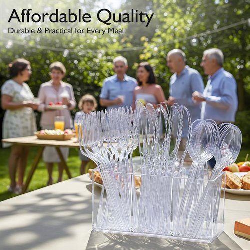 Heavy Duty Disposable Plastic Silverware Set by [Brand Name] | 200 Count Forks & Spoons - BPA Free Utensils for Parties & Daily Use