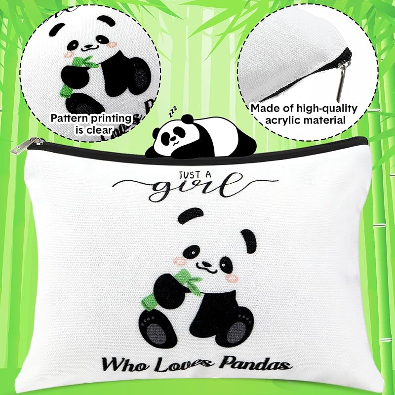 Panda Gift Basket Set with Insulated Tumbler, Makeup Bag, Socks, Keychain & Pen - 6 Pcs (Variation: Panda)