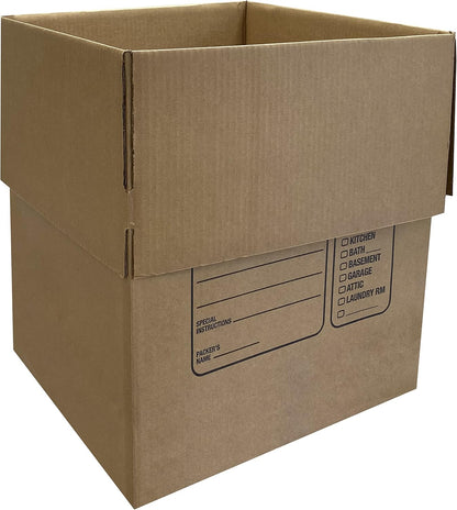 Uboxes Moving Boxes - Premium Large with Handles | 18 x 18 x 24 Inches, Brown