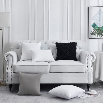FAVRIQ 18 x 18 Pillow Inserts (Set of 2) - 18 Inch Square Interior Sofa Throw Pillow with 100% Cotton Cover - Decorative Pillow Insert Pair - White Couch Pillow