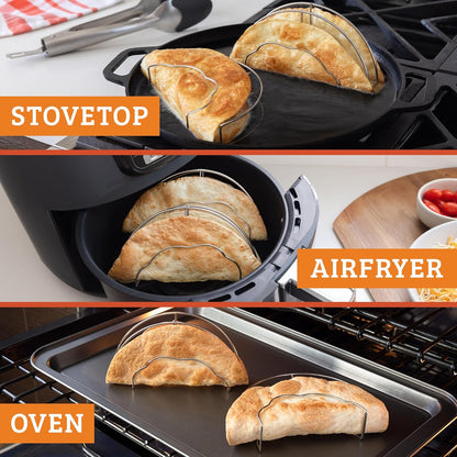 Skiennix Taco Shell Molder & Maker - Stainless Steel Reusable Tool for Oven & Air Fryer | 6-8 Inch