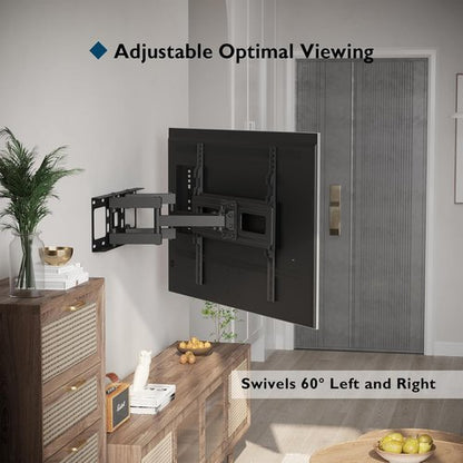 BONTEC Full Motion TV Wall Mount - Fits 23-70 Inch TVs, Holds Up to 99 lbs, Adjustable Viewing Angle