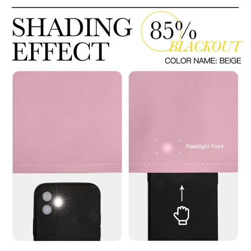 NICETOWN Blackout 80 inch Curtains for Doorway, Grommet Thermal Window Treatments Room Darkening Door Curtains for Bedroom/Home Family, Crystal Pink, W46 x L80, 2 Panels