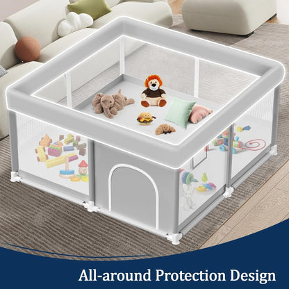 Skiennix Baby Playpen - 50x50 Inch Activity Center for Babies & Toddlers | Safe Play Area