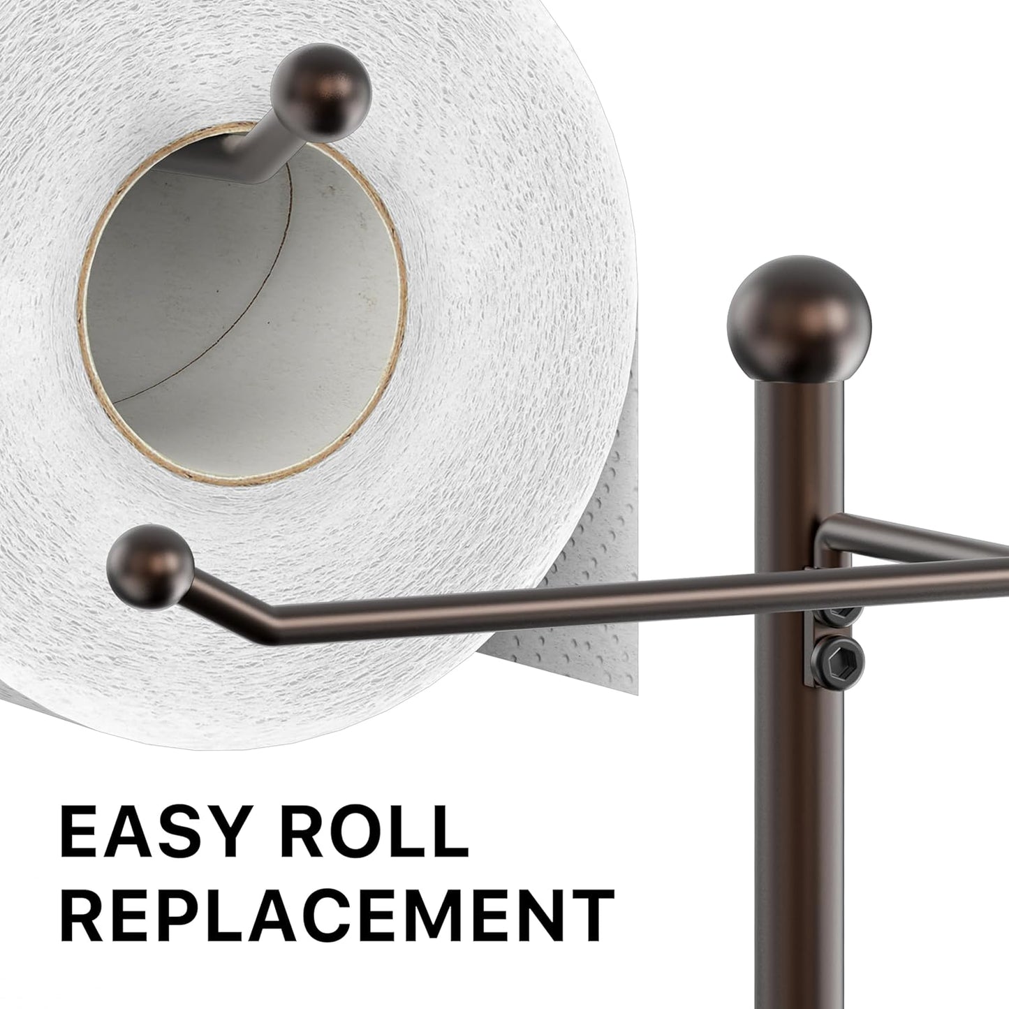 Simple Houseware Toilet Tissue Roll Holder Stand - English Style with Shelf in Bronze Finish