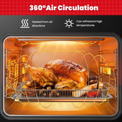 Air Fryer Basket Set by [Brand Name] - Stainless Steel Mesh Crisper Tray for Healthy Cooking | Fits Most Ovens