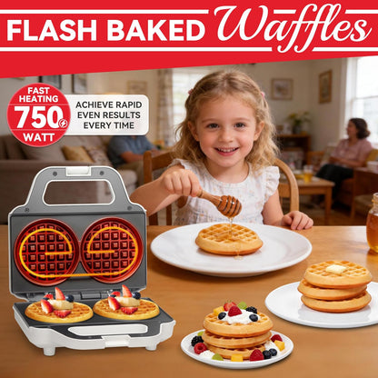 Skiennix 4-Inch Mini Waffle Maker - Non-Stick Chaffle Machine for Keto Waffles & Hash Browns