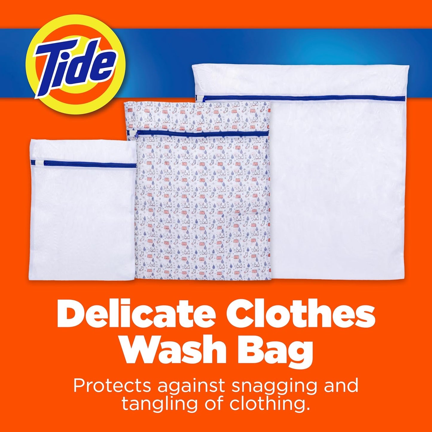 Tide Mesh Wash Bags for Delicate Clothes - 3 Pack (Small, Medium, Large) | Protects from Snagging & Tangling