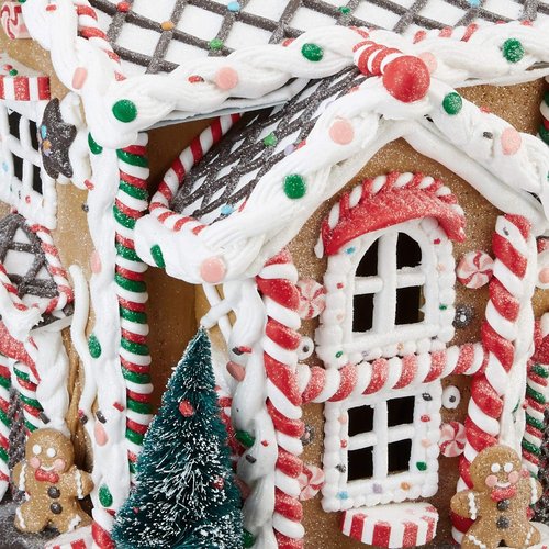Kurt S. Adler 14-Inch Light-Up Gingerbread House | Battery-Operated Holiday Decor