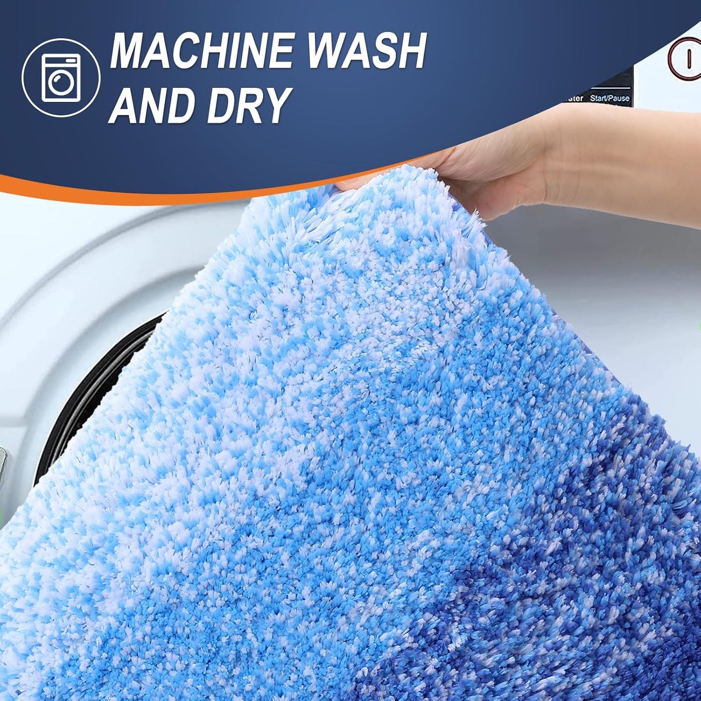 OLANLY Bath Rugs Mat - Extra Soft Microfiber, Quick-Dry & Washable | 24x16 Light Royal Blue