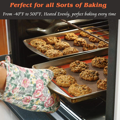 Skiennix Silicone Baking Mat - Non-Stick & Reusable Half Sheet Set of 2 | Perfect for Baking & Oven Use