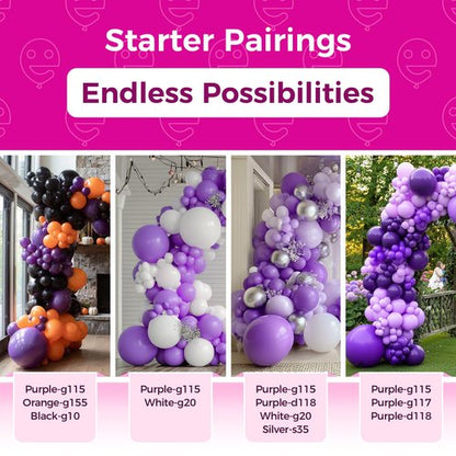 Bezente Purple Balloons 18 Inch- 30 Pack Large Thick Purple Balloons Big Round Latex Balloon for Birthday Graduation Bridal Shower Wedding Halloween Party Decorations