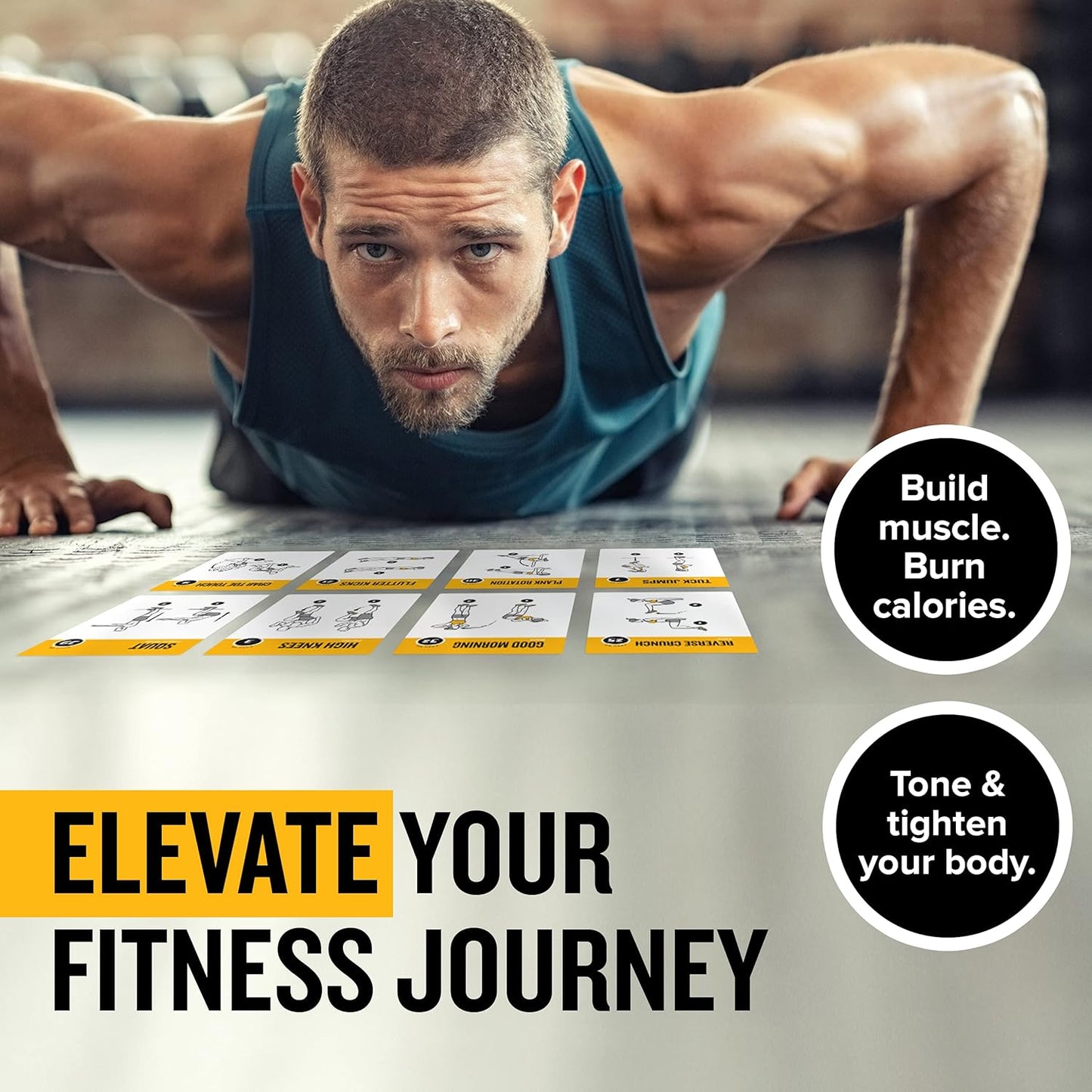 NewMe Fitness Bodyweight Workout Cards - Instructional Fitness Deck for Home & Gym Training (Vol 1)