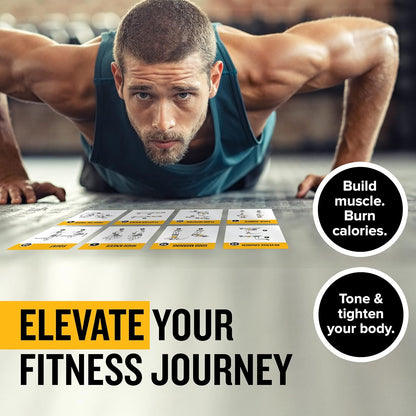 NewMe Fitness Bodyweight Workout Cards - Instructional Fitness Deck for Home & Gym Training (Vol 1)