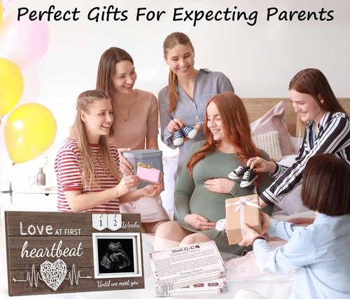 Garybank Ultrasound Picture Frame - Love At First Sight Gift Set with Milestone Cards & Activities for New Moms