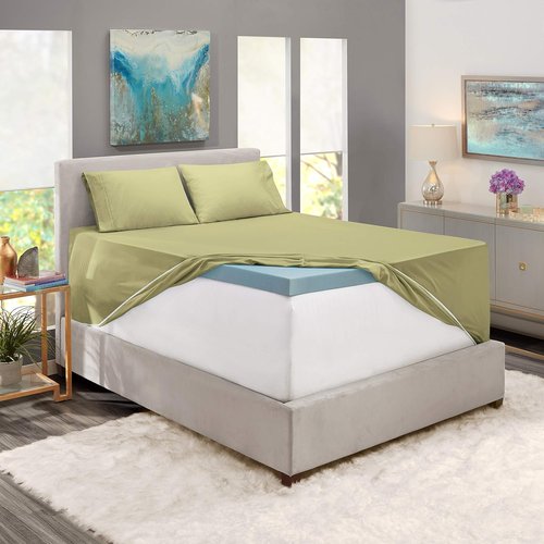 Hearth & Harbor Queen Sheet Set - Extra Deep Pocket for 18-24 Inch Mattresses - 6 Piece in Sage