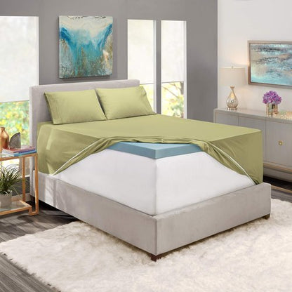 Hearth & Harbor Queen Sheet Set - Extra Deep Pocket for 18-24 Inch Mattresses - 6 Piece in Sage