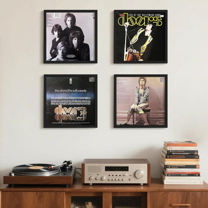 Upsimples 12.5x12.5 Vinyl Record Frame - Stylish Wall Display for 12-Inch Album Covers | Black, 4 Pack