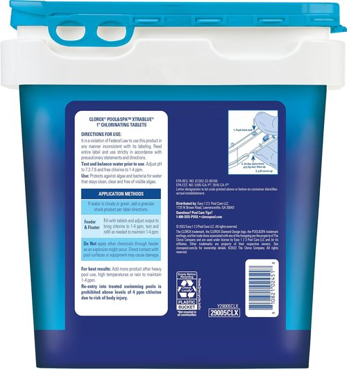 Clorox® Pool&Spa™ XtraBlue Chlorinating Tablets - Kills Bacteria & Stops Algae | 5 LB for Small Pools