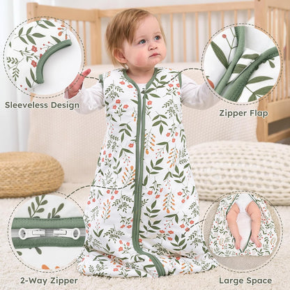 Yoofoss Baby Sleep Sack - 1.5 Tog Organic Cotton Wearable Blanket for 18-24 Months | Warm & Comfy