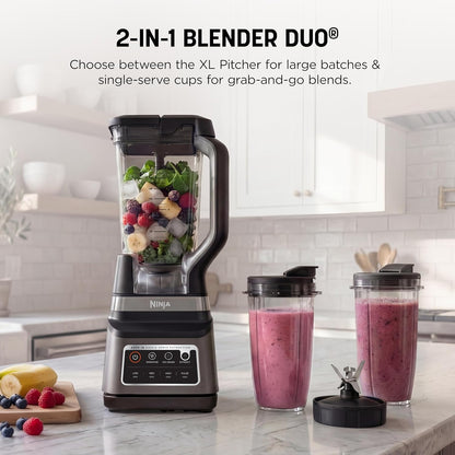 Ninja BN751 Professional Plus DUO Blender - 1400 Watts, 3 Auto-IQ Programs, 72 oz Pitcher & 2 To-Go Cups, Black