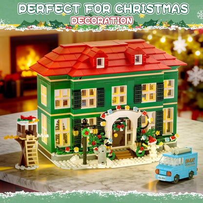 Skiennix Christmas House Building Set - 1187PCS Light-Up Holiday Kit for Adults & Movie Fans