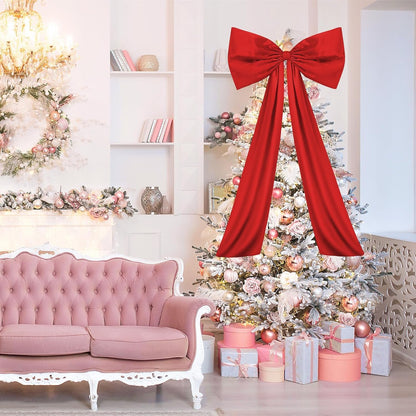 Wavwavw Large Red Bow Decor - Giant Satin Ribbon Tie for Birthday & Wedding Backdrop | 24 x 36 Inches
