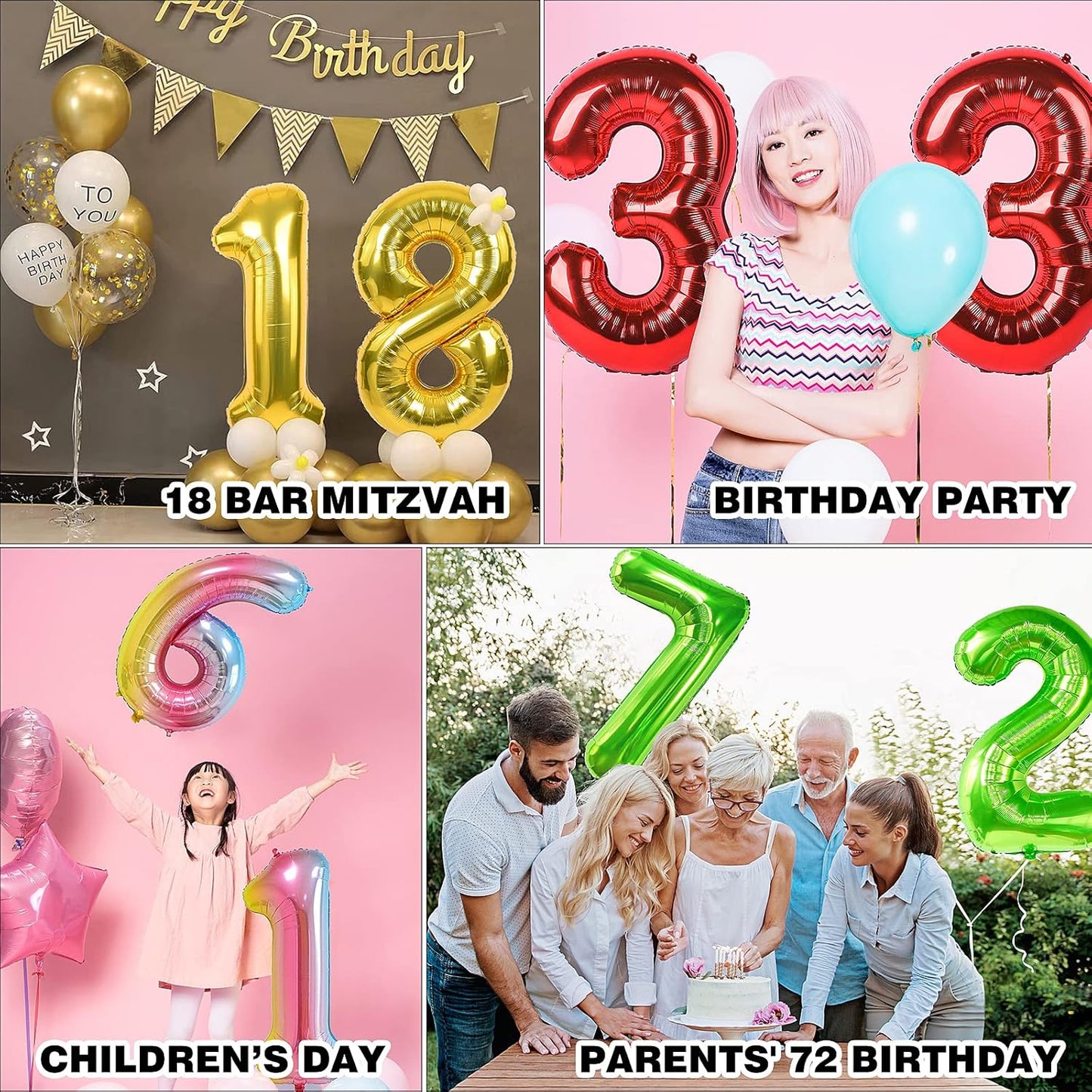 Smlpuame Gold Number 2 Balloon - 40 Inch Helium Foil for Birthday & Wedding Celebrations