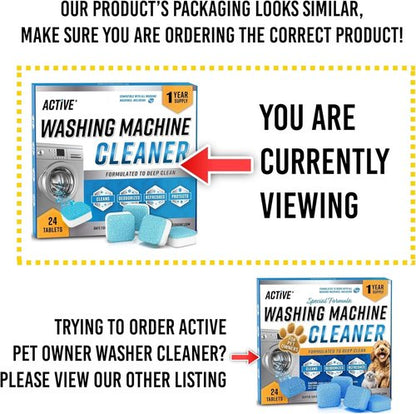 Eco-Friendly Washing Machine Cleaner Tablets by [Brand Name] - 24 Pack Deep Cleaning for HE Front & Top Load Washers