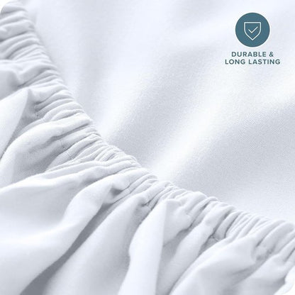 Bare Home Fitted Bottom Sheet - Ultra-Soft 1800 Microfiber Luxury - Deep Pocket Queen Size | White