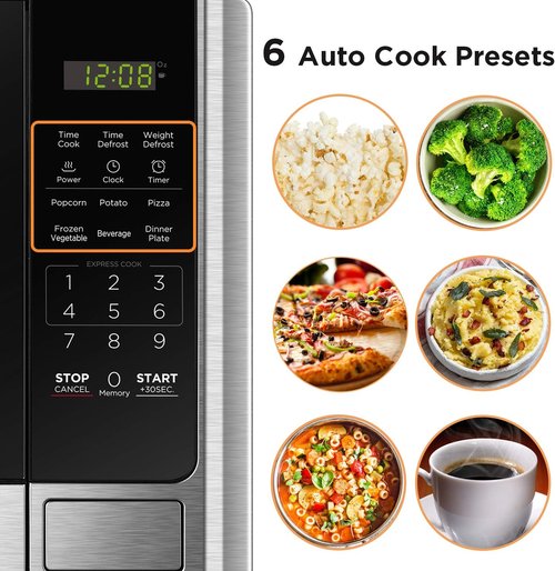 BLACK+DECKER Digital Microwave Oven - Stainless Steel, 0.9 Cu Ft, Turntable & Child Safety Lock