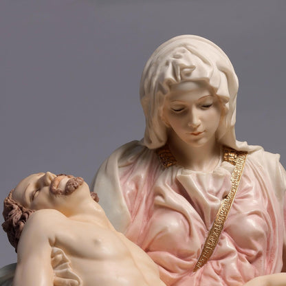 Regine Switzerland Pieta & Michelangelo Decorative Figurine - Elegant 10.63 Inch Design in Pink & Blue