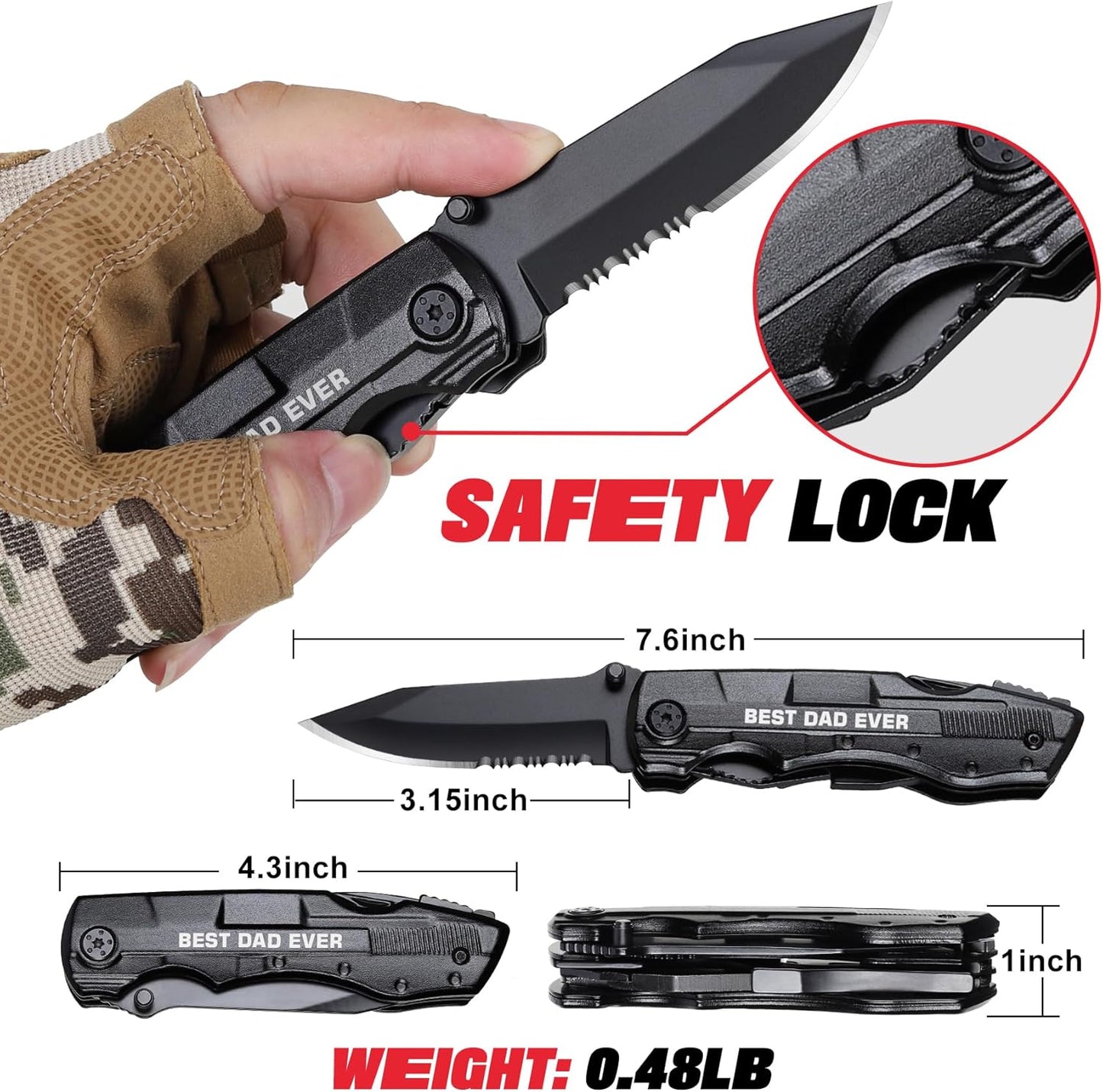 BEST DAD EVER Multitool Knife by [Brand Name] - Perfect Gift for Father's Day, Christmas & Birthdays