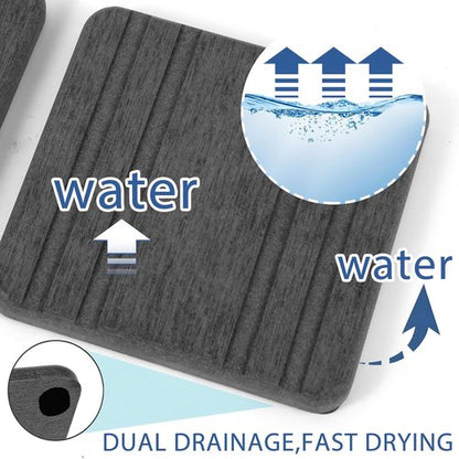 Diatomite Stone Sink Tray Set by DryingNeat - 3PCS Instant Drying Coasters | Kitchen Sponge Holder - 8x4 & 4x4 Inches