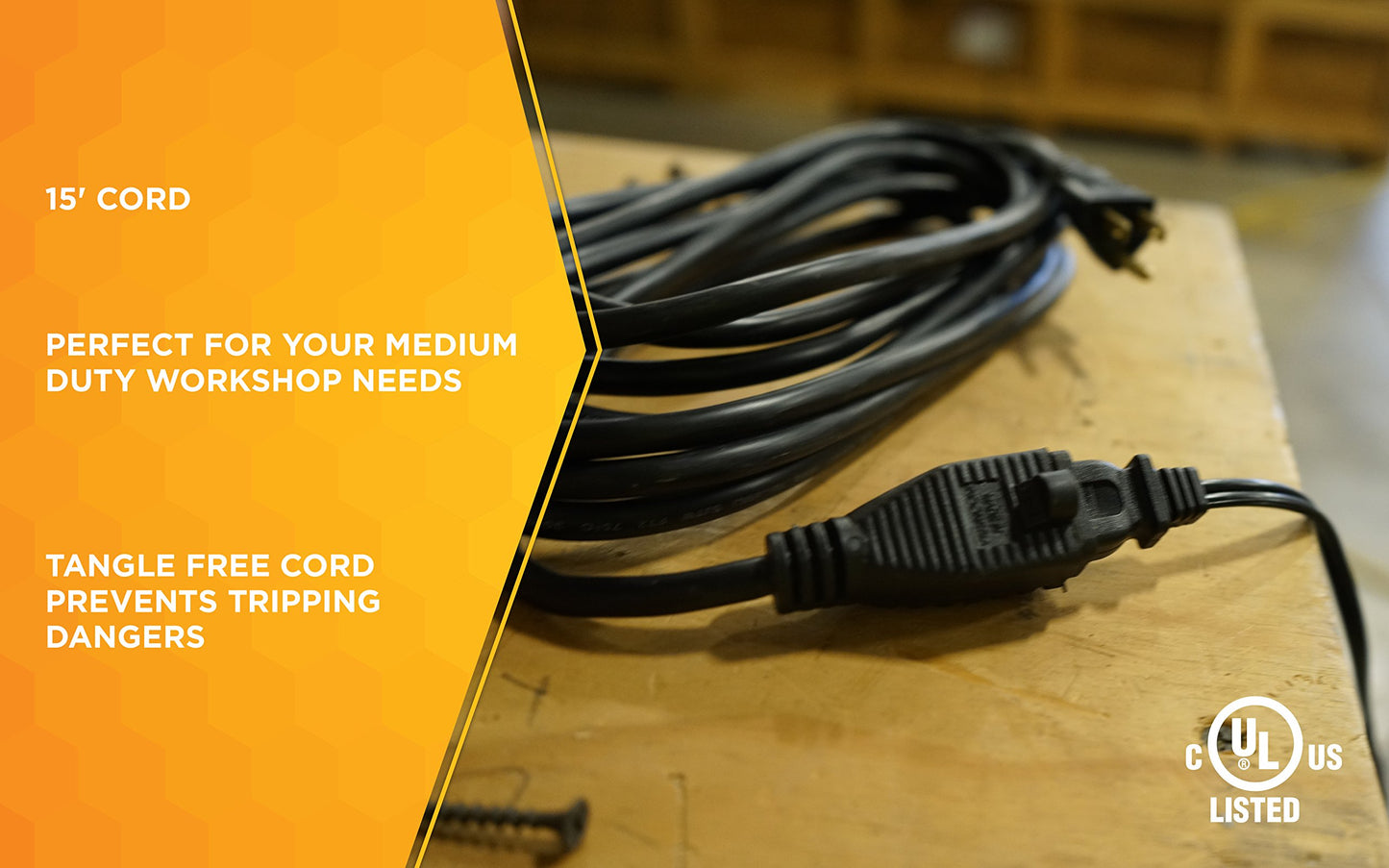 Woods Extension Cord (15 foot Black)