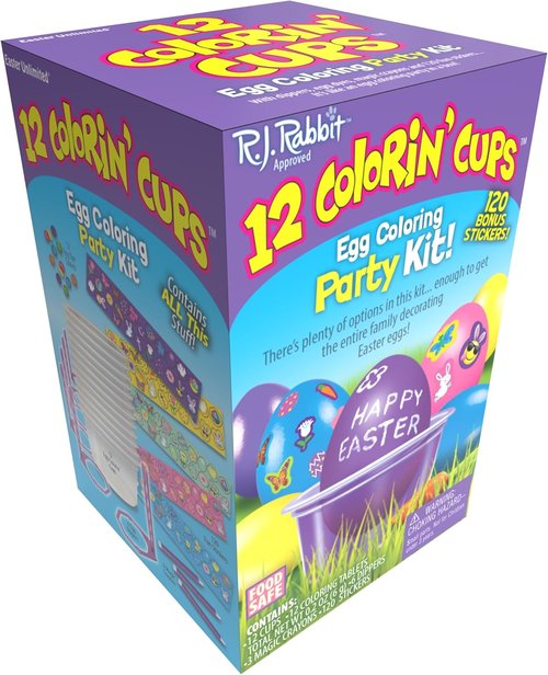 Fun World Easter Egg Dye Coloring Cups Kit - 12 Vibrant Colors for Creative Easter Fun