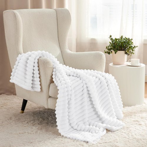 Bedsure GentleSoft Twin XL Blanket - Cozy White Fleece Throw for Women | Perfect Birthday Gift, 66x90 Inches