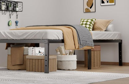 LUMUNANCE Metal Bed Frame Twin Size - 16 Inch Heavy-Duty Twin Platform Bed Frame No Box Spring Needed, Easy Assembly, Noise-Free, Sturdy Mattress Foundation, Underbed Storage Space