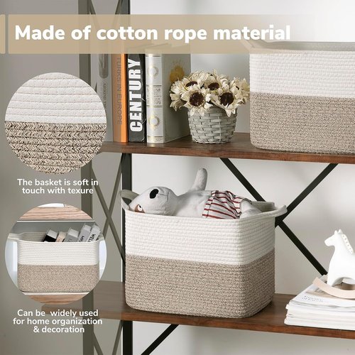 Goodpick Woven Storage Baskets - Stylish Organizing Solution for Home Decor | 13" x 10" x 9", Brown