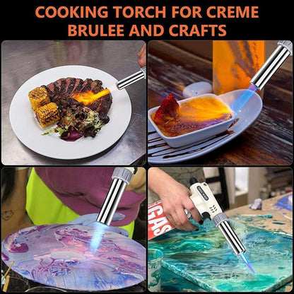 Culinary Professional Butane Torch - Adjustable Flame Cooking Tool for Crème Brûlée | Kitchen Upgrade