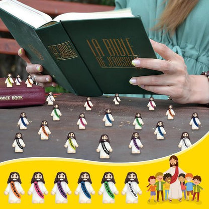 Little Jesus Figures by 110 PCS - Mini Jesus Figurines for Easter, Baptism Gifts & Sunday School (11 Colors)